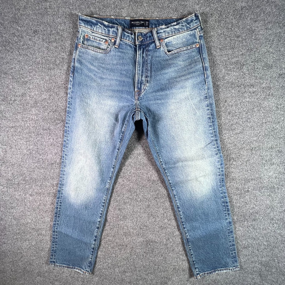 Vintage Abercrombie & Fitch Jeans Men's 32x32 Blue Denim Straight Retro Stretch